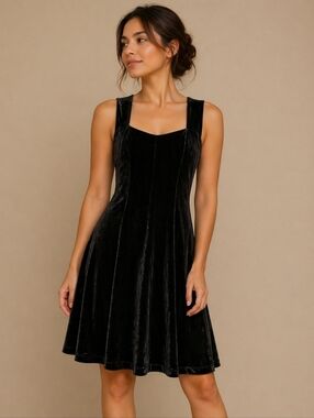 Vtg 1990s MOLLY MALLOY Metallic Criss Cross Formal Disco Party Dress